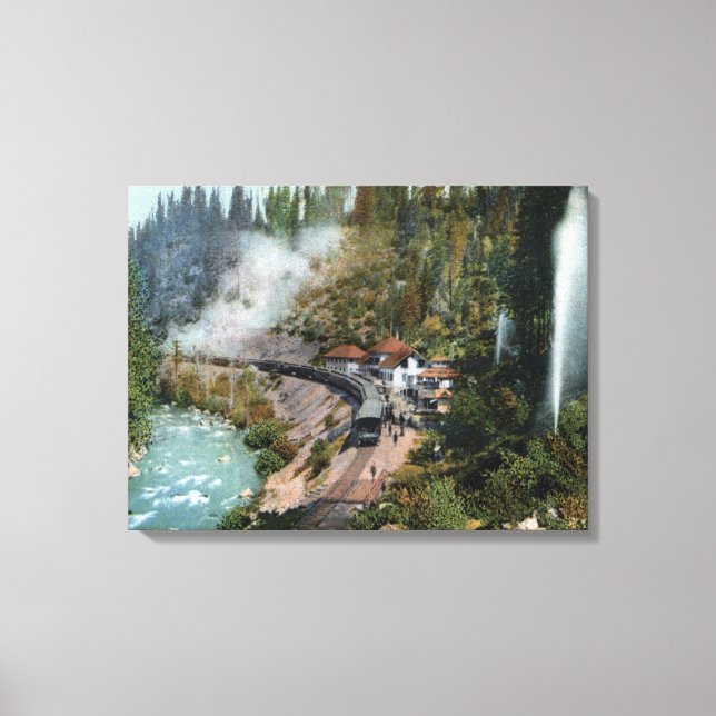 Aerial View of a Train Station Canvas Print (Front)