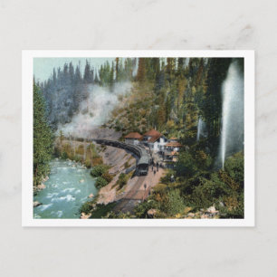 Aerial View of a Train Station Postcard