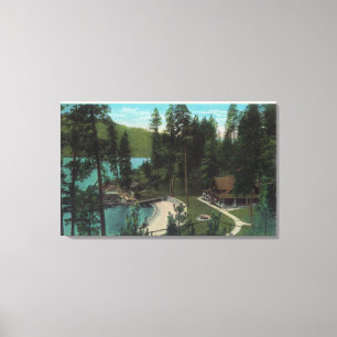 Aerial View of a Typical Summer Home on the Canvas Print