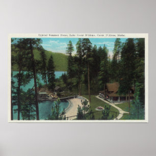 Aerial View of a Typical Summer Home on the Poster