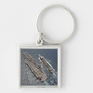 Aerial view of aircraft carrier USS Ronald Reag Key Ring