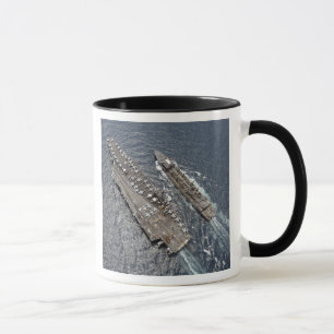 Aerial view of aircraft carrier USS Ronald Reag Mug