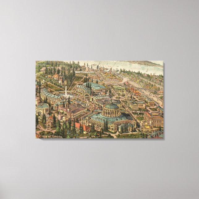 Aerial View of Alaska Yukon Pacific Expo Canvas Print (Front)