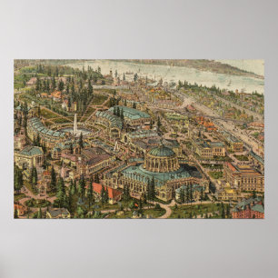 Aerial View of Alaska Yukon Pacific Expo Poster