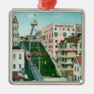 Aerial View of Angels Flight Trolley Metal Tree Decoration
