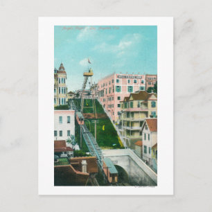 Aerial View of Angels Flight Trolley Postcard