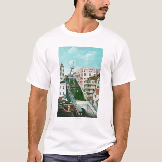 Aerial View of Angels Flight Trolley T-Shirt (Front)