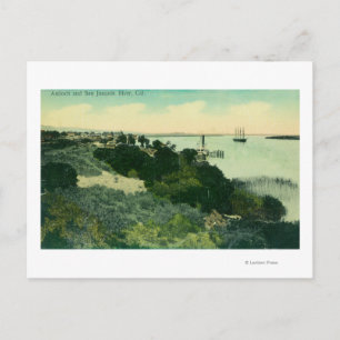 Aerial View of Antioch and San Joaquin River Postcard
