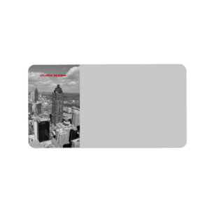 Aerial View of Atlanta, Georgia in black and white Label