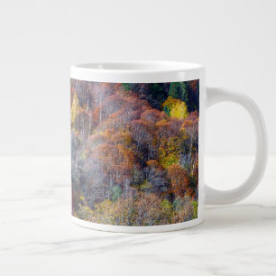  Aerial View of Autumn forest Colorful Trees    Large Coffee Mug