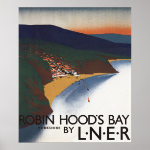 Aerial View of Bay and Cliffs Railway Poster