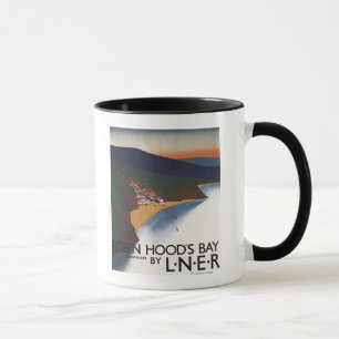 Aerial View of Bay and Cliffs Railway Poster Mug