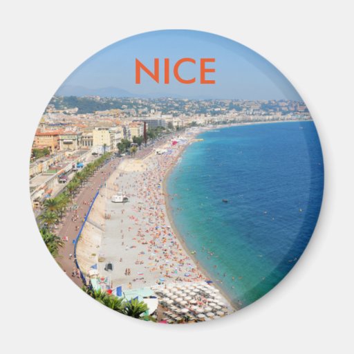 Image of Aerial view of beach in Nice, France Magnet