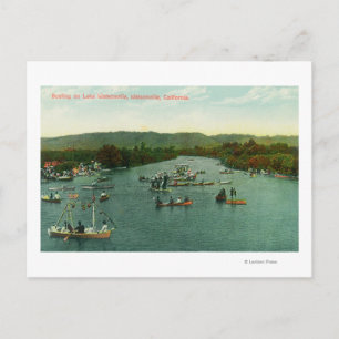 Aerial View of Boats on Lake Watsonville Postcard