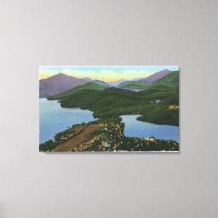 Aerial View of Both Lake Placid & Mirror Lake Canvas Print