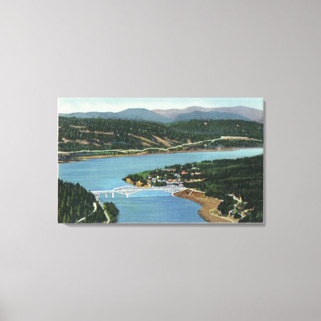 Aerial View of Bridge of the Gods Canvas Print (Front)