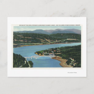 Aerial View of Bridge of the Gods Postcard