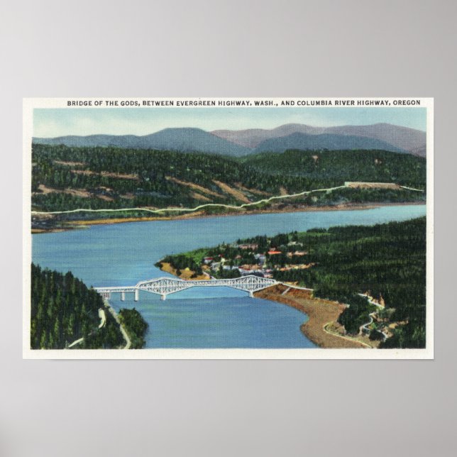 Aerial View of Bridge of the Gods Poster (Front)
