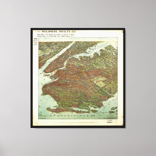 Aerial View of Brooklyn, New York (1908) Canvas Print