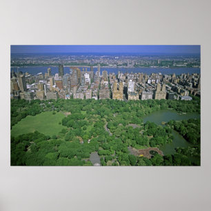 Aerial view of Central Park and the west side Poster