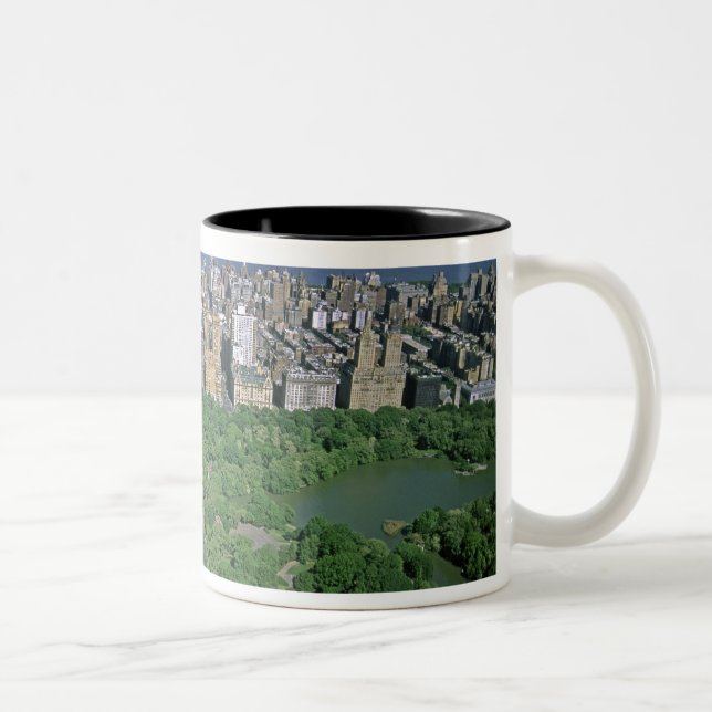 Aerial view of Central Park and the west side Two-Tone Coffee Mug (Right)