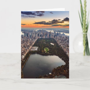 Aerial View of Central Park at Sunset Card