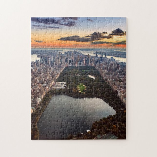 Aerial View of Central Park at Sunset Jigsaw Puzzle (Vertical)