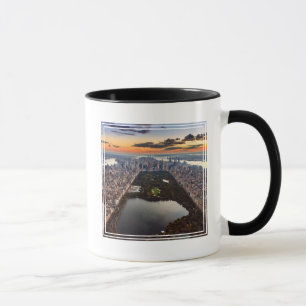 Aerial View of Central Park at Sunset Mug