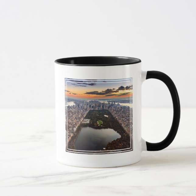 Aerial View of Central Park at Sunset Mug (Right)