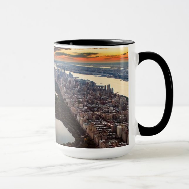 Aerial View of Central Park at Sunset Mug (Right)