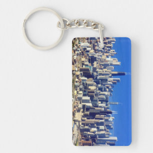 Aerial view of Chicago Downtown with Lake Key Ring