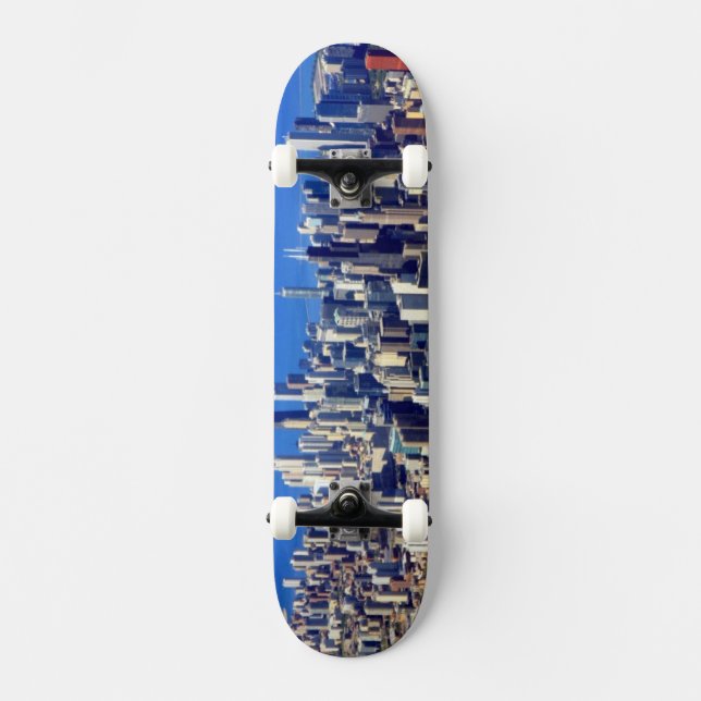 Aerial view of Chicago Downtown with Lake Skateboard (Front)