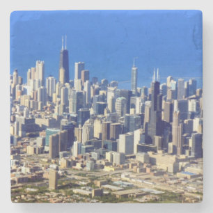 Aerial view of Chicago Downtown with Lake Stone Coaster
