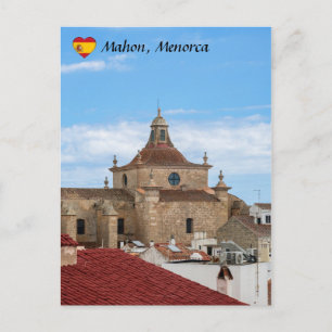 Aerial view of Church of Carmen - Mahon, Menorca Postcard