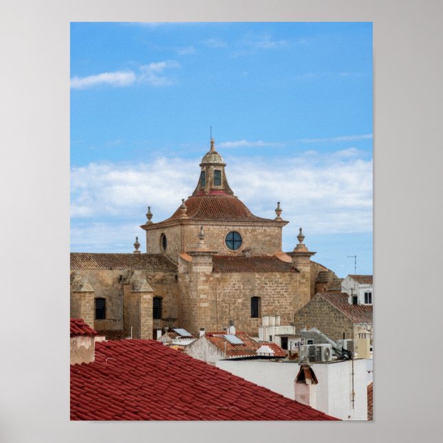 Aerial view of Church of Carmen - Mahon, Menorca Poster (Front)