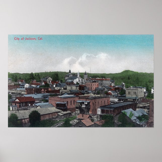 Aerial View of City # 2Jackson, CA Poster (Front)