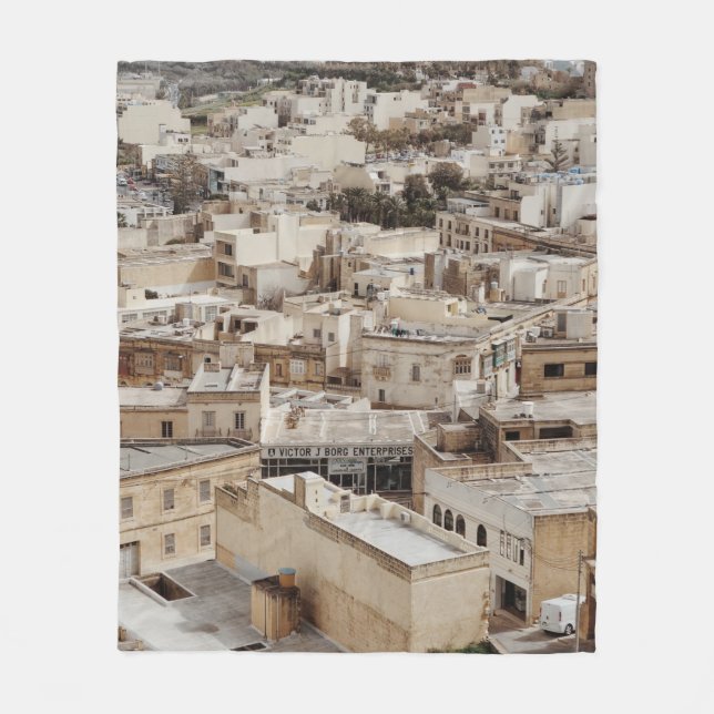 AERIAL VIEW OF CITY DURING DAYTIME FLEECE BLANKET (Front)