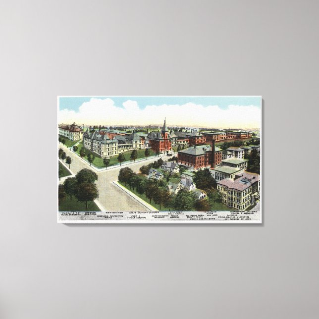 Aerial View of City Hospital Canvas Print (Front)