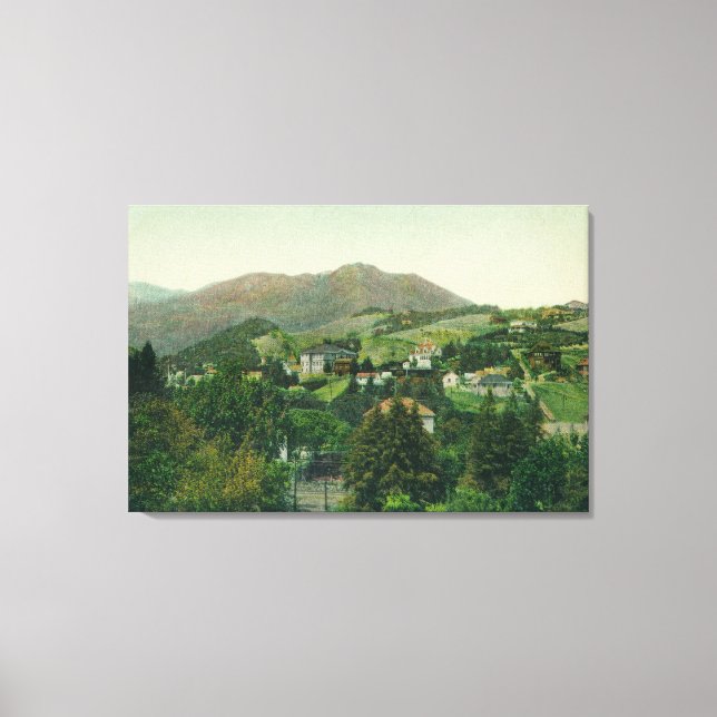 Aerial View of City, Mt Tamalpais Canvas Print (Front)