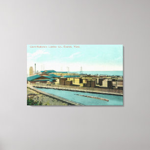 Aerial View of Clark-Nickerson Lumber Co Canvas Print