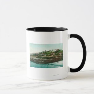 Aerial View of Cottages and Beach at la Jolla Mug