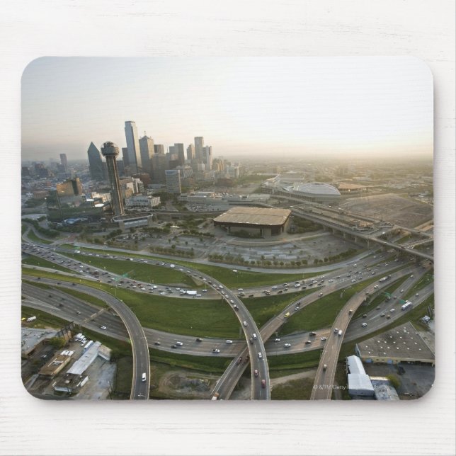 Aerial view of downtown Dallas, Texas Mouse Mat (Front)