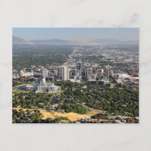 Aerial view of downtown Salt Lake City, Utah Postcard