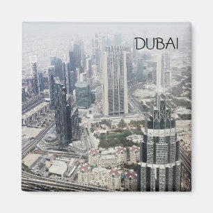 Aerial view of Dubai city architecture. Magnet