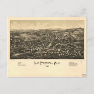 Aerial View of East Pepperell Massachusetts (1886) Postcard