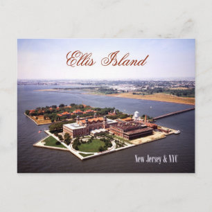 Aerial view of Ellis Island, NJ & NY Postcard