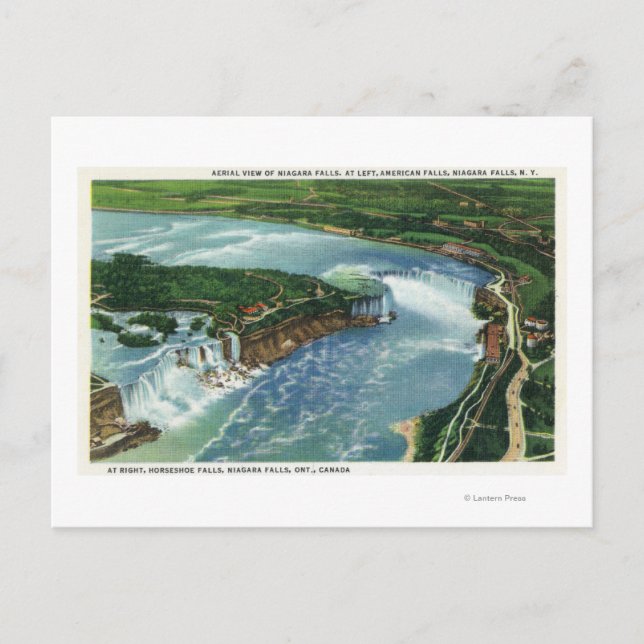 Aerial View of Entire Niagara Falls 2 Postcard (Front)