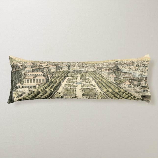 Aerial View of Formal Garden by Eric Dahlbergh Body Cushion (Front)