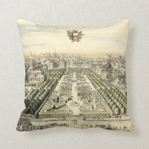 Aerial View of Formal Garden by Eric Dahlbergh Cushion