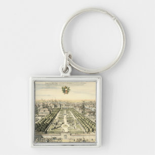 Aerial View of Formal Garden by Eric Dahlbergh Key Ring